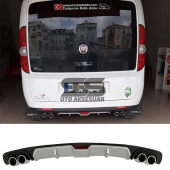 Fiat Doblo D3 D4 Difüzör Arka Tampon Eki 4 Egzoz Çıkışlı Gri - 1