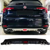 Fiat Egea HB Difüzör Arka Tampon Eki 4 Egzoz Çıkışlı Siyah Tip thumbnail 1