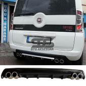 Fiat Fiorino Difüzör Arka Tampon Eki 4 Egzoz Çıkışlı Siyah Lüx Tip - 1
