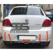 Fiat Linea Difüzör Arka Tampon Eki 4 Egzoz Çıkışlı Gri - 2