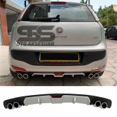 Fiat Punto Difüzör Arka Tampon Eki 4 Egzoz Çıkışlı Gri thumbnail 1