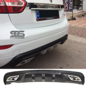 Renault Fluence Difüzör Arka Tampon Eki 2 Egzoz Çıkışlı Siyah thumbnail 1