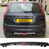 Ford Fiesta 2003-2008 Difüzör Arka Tampon Eki 4 Egzoz Çıkışlı Siyah thumbnail 1