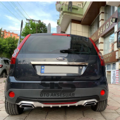 Ford Fiesta 2003-2008 Difüzör Arka Tampon Eki 2 Egzoz Çıkışlı Gri Reflektörlü - 2