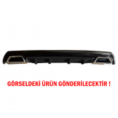 Ford Fiesta Mk7 Difüzör Arka Tampon Eki 2 Egzoz Çıkışlı Siyah Lüx Tip - 3