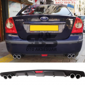 Ford Focus 2 Sedan Difüzör Arka Tampon Eki 4 Egzoz Çıkışlı Siyah thumbnail 1