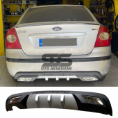 Ford Focus 2 Difüzör Arka Tampon Eki 2 Egzoz Çıkışlı Gri thumbnail 1