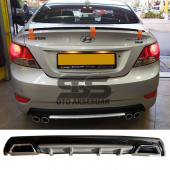 Hyundai Accent Blue Difüzör Arka Tampon Eki 2 Egzoz Çıkışlı Gri Lüx Tip - 1