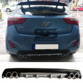 Hyundai i30 Difüzör Arka Tampon Eki 4 Egzoz Çıkışlı Gri Lüx Tip thumbnail 1