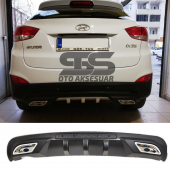 Hyundai ix35 Difüzör Arka Tampon Eki 2 Egzoz Çıkışlı Siyah thumbnail 1