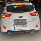 Hyundai i30 Difüzör Arka Tampon Eki 4 Egzoz Çıkışlı Siyah Tip thumbnail 2