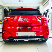 Hyundai i30 Difüzör Arka Tampon Eki 4 Egzoz Çıkışlı Gri Tip thumbnail 4