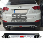Hyundai ix35 Difüzör Arka Tampon Eki 4 Egzoz Çıkışlı Gri Tip thumbnail 1
