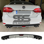 Volkswagen Jetta mk6 Difüzör Arka Tampon Eki 4 Egzoz Çıkışlı Gri - 1