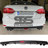 Volkswagen Jetta mk6 Difüzör Arka Tampon Eki 4 Egzoz Çıkışlı Siyah thumbnail 1