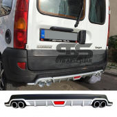 Renault Kangoo Difüzör Arka Tampon Eki 4 Egzoz Çıkışlı Gri Tip thumbnail 1