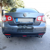 Volkswagen Jetta mk5 Difüzör Arka Tampon Eki 4 Egzoz Çıkışlı Siyah thumbnail 2