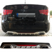 Kia Cerato Difüzör Arka Tampon Eki 2 Egzoz Çıkışlı Gri Reflektörlü thumbnail 1