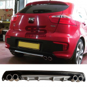 Kia Rio Difüzör Arka Tampon Eki 4 Egzoz Çıkışlı Gri Lüx Tip thumbnail 1
