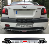 Kia Rio Difüzör Arka Tampon Eki 4 Egzoz Çıkışlı Gri Tip thumbnail 1