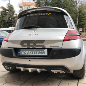 Renault Megane 2 HB Difüzör Arka Tampon Eki 2 Egzoz Çıkışlı Gri thumbnail 2