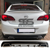 Opel Astra J Difüzör Arka Tampon Eki 2 Egzoz Çıkışlı Gri Lüx Tip thumbnail 1