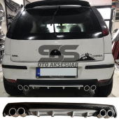 Opel Corsa  C Difüzör Arka Tampon Eki 4 Egzoz Çıkışlı Gri Lüx Tip thumbnail 1