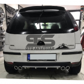 Opel Corsa  C Difüzör Arka Tampon Eki 4 Egzoz Çıkışlı Gri Lüx Tip thumbnail 2