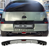 Opel Corsa C Difüzör Arka Tampon Eki 4 Egzoz Çıkışlı Gri thumbnail 1