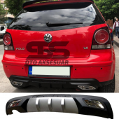 Volkswagen Polo Difüzör Arka Tampon Eki 2 Egzoz Çıkışlı Gri - 1