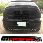 Volkswagen Polo Mk4 Difüzör Arka Tampon Eki 4 Egzoz Çıkışlı Kırmızı Lüx Tip thumbnail 1