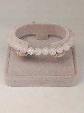 Kristalize Açık Pembe Kuvars Taşı Faset Kesim 8mm Unisex Bileklik (42560-tek) thumbnail 1