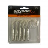 Savage Gear Lb Sandeel Curltail 10cm 5gr 5Adet Silikon Yem (Pearl Silver) - 1