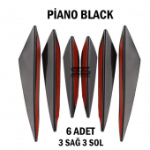 Her Araca Uyumlu Ithal Piano Black 6lı Kanatlı Tampon Bıçağı - 2