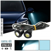 Kartal Göz Led Ayna Altı Led Eagle Eye Civatalı Buz Mavi Renk 18mm - 1