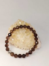 Dumanlı Kuvars Taşı Faset Kesim 8mm Unisex Bileklik (42510-tek) thumbnail 4