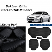 Hyundai Accent Blue 2011 - 2017 Siyah Deri Oto Koltuk Minderi - 1
