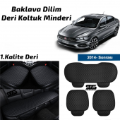 Fiat Egea 2014 Sonrası Siyah Deri Oto Koltuk Minderi thumbnail 1