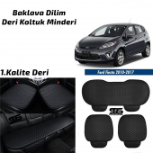 Ford Fiesta 2010-2017 Siyah Deri Oto Koltuk Minderi - 1