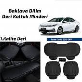 Toyota Corolla 2013-2017 Siyah Deri Oto Koltuk Minderi - 1