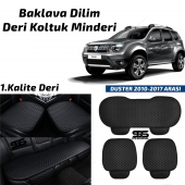 Dacia Duster 2010-2017 Arası Siyah Deri Oto Koltuk Minderi - 1