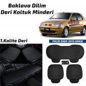 Fiat Palio 2002-2012 Arası Siyah Deri Oto Koltuk Minderi - 1