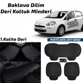 Fiat PUNTO 2010–2017 Arası Siyah Deri Oto Koltuk Minderi - 1