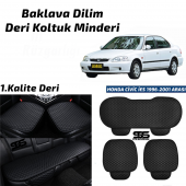 Honda Civic ies 1996-2001 Arası Sedan Siyah Deri Oto Koltuk Minderi - 1