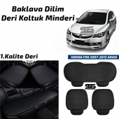 HONDA FD6 2007-2012 Arası Siyah Deri Oto Koltuk Minderi - 1