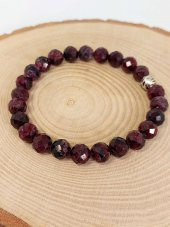 Lal (Granat) (Garnet) Taşı Faset Kesim 8mm Unisex Bileklik (42515-tek) thumbnail 2