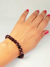 Lal (Granat) (Garnet) Taşı Faset Kesim 8mm Unisex Bileklik (42515-tek) thumbnail 3