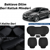 Renault Megane 3 2009-2016 Arası Siyah Deri Oto Koltuk Minderi - 1