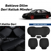 Volkswagen Bora 1998-2005 Arası Siyah Deri Oto Koltuk Minderi - 1