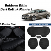 Volkswagen Passat B7 2011-2014 Arası Siyah Deri Oto Koltuk Minderi - 1